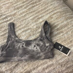 Glyder Charcoal Tie-Dye Sports Bra